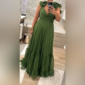 Mac Duggal Green Maxi Dress